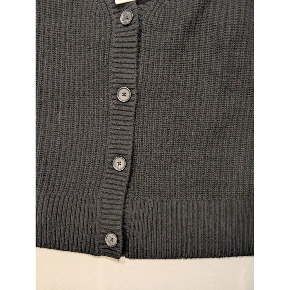 Quince Women's Large Mongolian Cashmere V-Neck Sweater Vest Black NEW Luxury - Picture 3 of 9